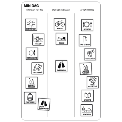 Magnettavle, Min dag_Hvid