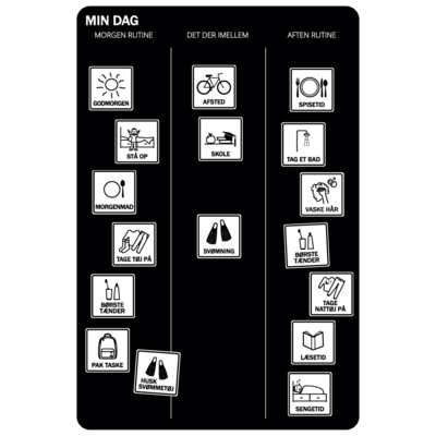 Magnettavle, Min dag_Sort